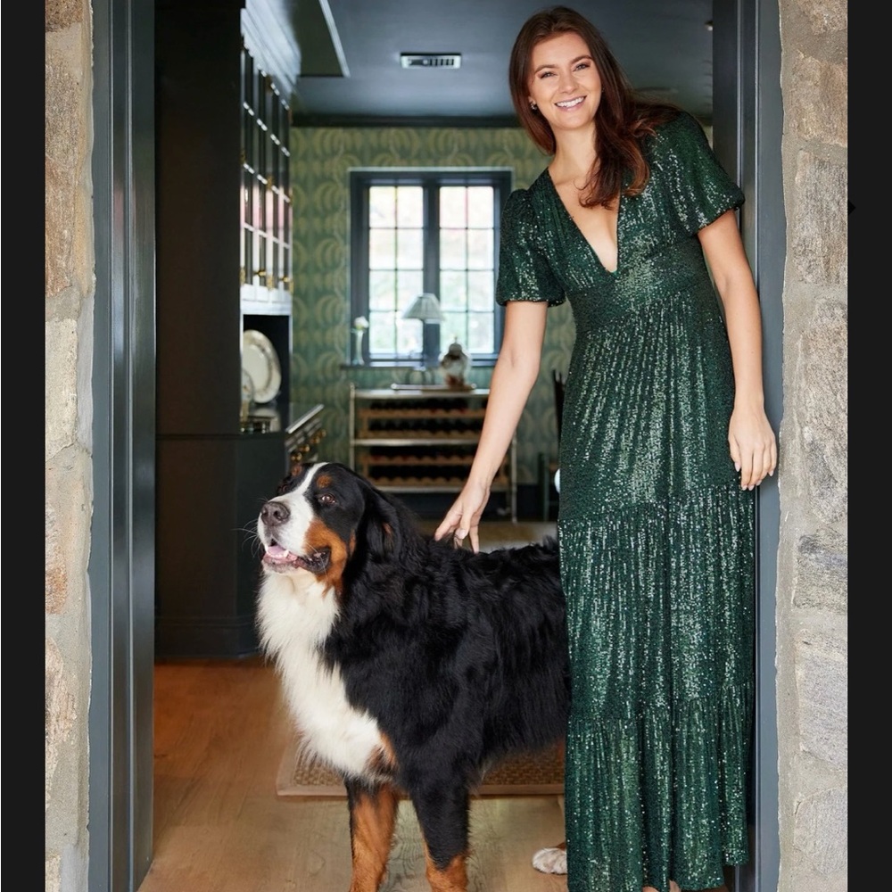 Ava Maxi Green Sequin Dress from Sail to Sable in L
